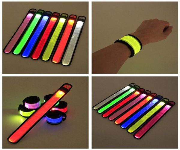 Nylon LED Sport Slap Armband Gurtbänder Armband Lichtblitzarmband Glühe Armband Flare Gurt Party Konzertband LED 6896788