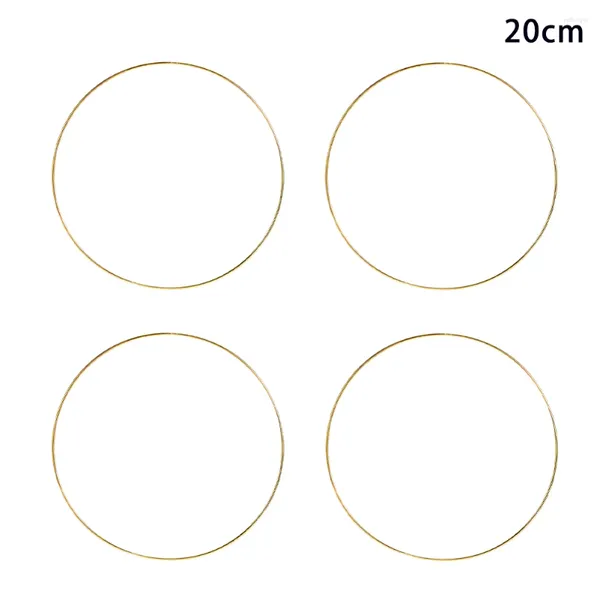 Flores decorativas Decoração de casa 4pcs para macramamento de casamento Diy Wreaths Artesanato Floral Hoop Dream Birthday Birthday Baby Sanfing Hanging Metal