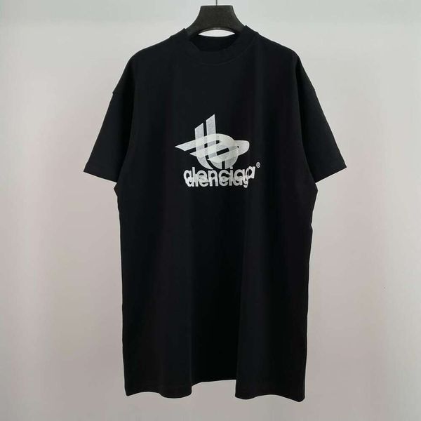 B Designers Men Paris 23 Primavera/Summer Nuova Balg Double Etichetta T-shirt a doppia ombra T-shirt attivo Black Color Scige Fit UNISEX