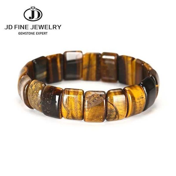 Charm Braceletts Jd Naturstein farbenfrohe Tigeraugen Perlen Armreifen Männer Frauen Armbänder handgefertigt Kristall Jasper Energy Schmuck für Sommergeschenke Y240510