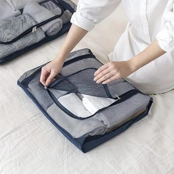 Stume da stoccaggio Viaggia a casa Borsa per abbigliamento da uomo e da donna Portable Portable a grande capacità Mesh traspirante Organizzazione