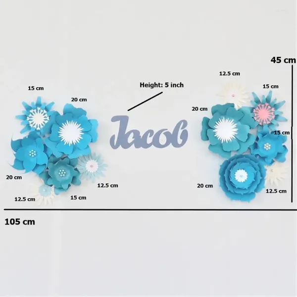 Декоративные цветы DIY бумага набор название знака набор детская стена украшения детского душа фон
