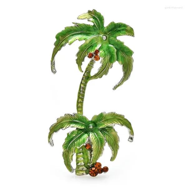 Spille Wulibaby Green Coconut Tree for Women UNISEX Piante di bellezza Piante di bellezza Pesti per spille per spille regali