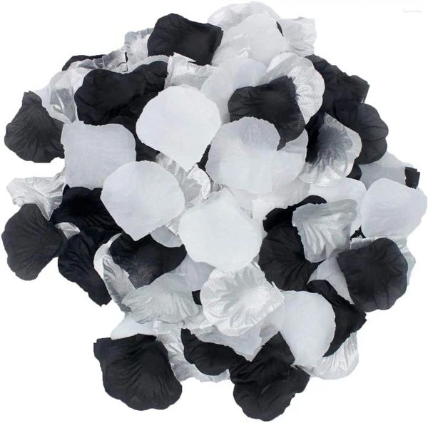 Fiori decorativi 900pcs argento bianco nero nero artificiale petali di rosa vaso tavolo scatter co coriate corridoio eventi della festa di nozze