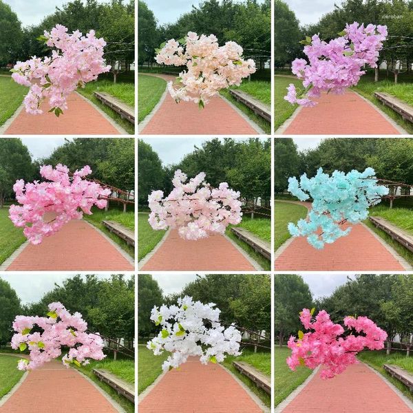 Dekorative Blumen 10 Stücke Kirschblüte Hochzeitsbedarf handgefertigter Stoff künstliche Blume DIY Arrangement Festival Warm Dekoration