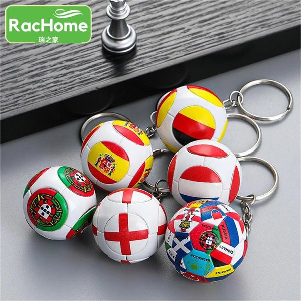 Favore per la festa Flag World Football Keychain Country Soccer Club Fans Keyring Car Key Chains Souvenir Backpack Penderant Accessorio