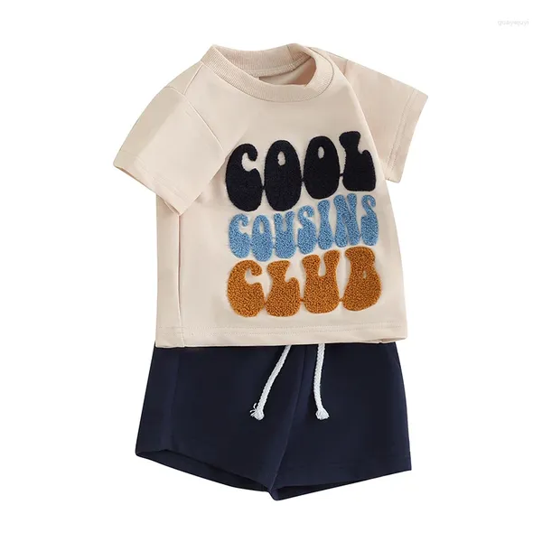 Set di abbigliamento per bambini bambini abiti estivi cool cugino club t-shirt shorts shorts set da 2 pezzi abiti per ragazzi