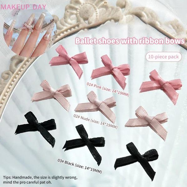 Nagelkunst -Kits 10pcs Ribbon Bögen Charme Dekoration Fairy DIY Accessoires Ornament Kawaii Dekor Japanisch Design