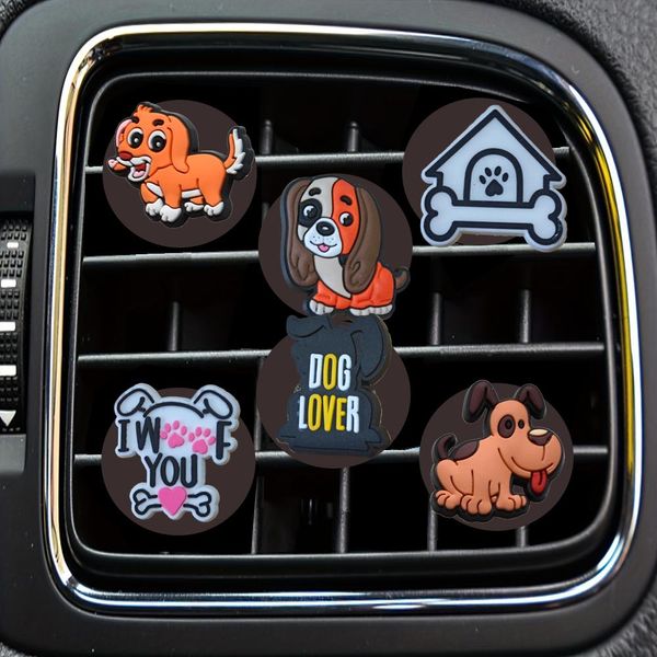 Andere Innenzubehör Neue Hund 2 Cartoon Car Air Entlüftungsclip Clips für Office Home Freshener Conditioner Conditioning Decorative Out OTURV