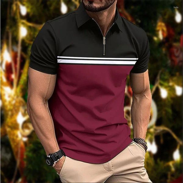 Polos masculinos de verão de verão casual camisa de manga curta