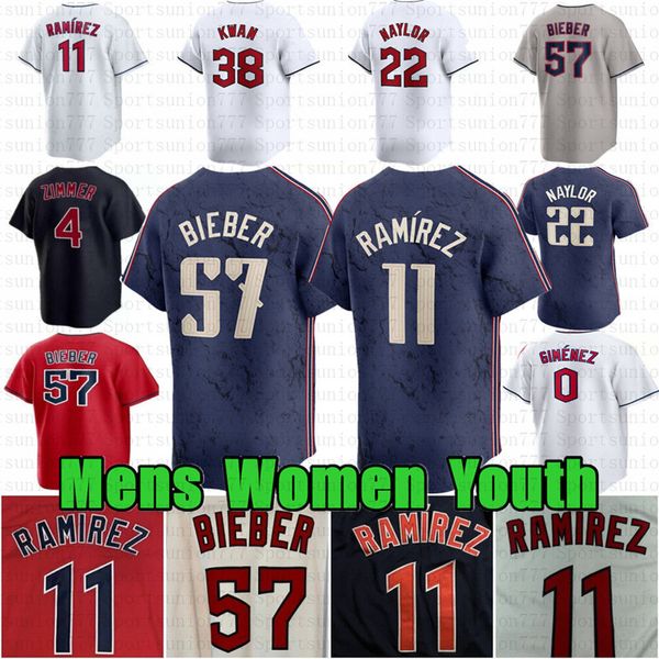 2024 City Connect Jose Ramirez Andres Gimenez Maglie da baseball personalizzata Steven Kwan Josh Naylor David Fry Cleveland Shane Bieber Bo Triston Guardians McKenzie Straw