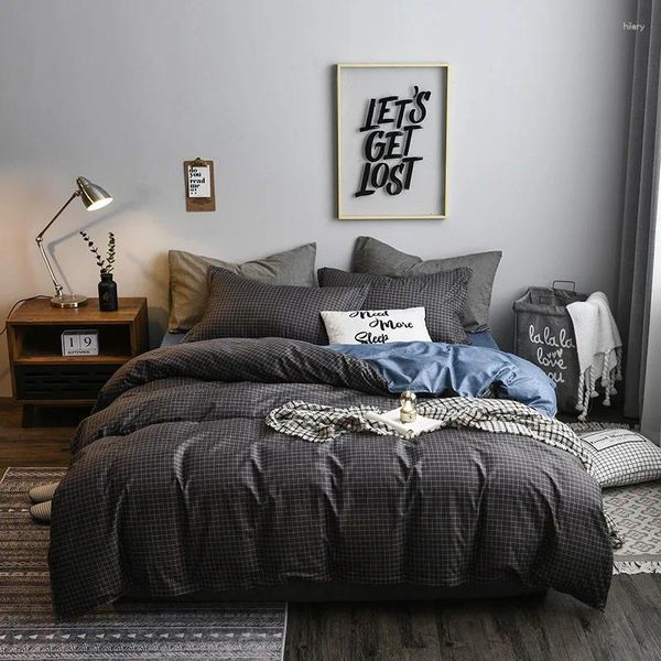 Bettwäsche-Sets Vierköpfig Set Einfach Aloe Baumwollgedruckte Blech Quilt Cover Home Bett für Doppelpersonen