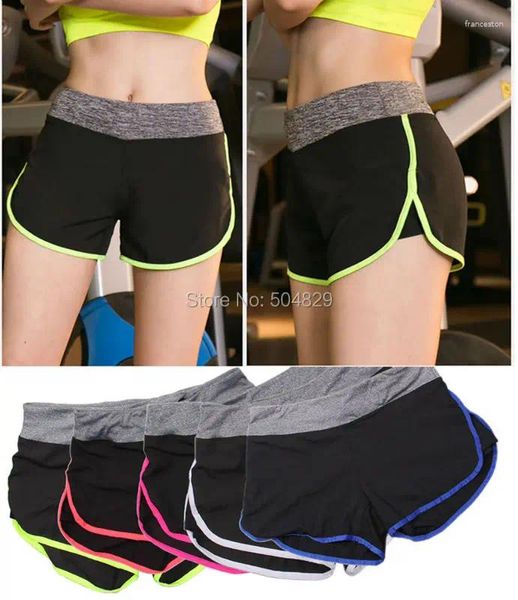 Aktive Shorts Großhandel 100 PCs/Los Frauen, die Sport Yoga Cotton Elastic Taille Lose Fitness weiblich leiten