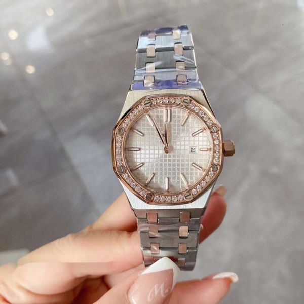 2024New Women's Quartz Watch Octagonal Plaid Dial