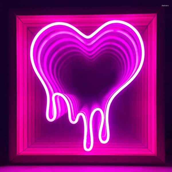 Partyversorgungen Neon Mirror Nacht heller Bier rosa Herz Wand Custom Logo Schilder