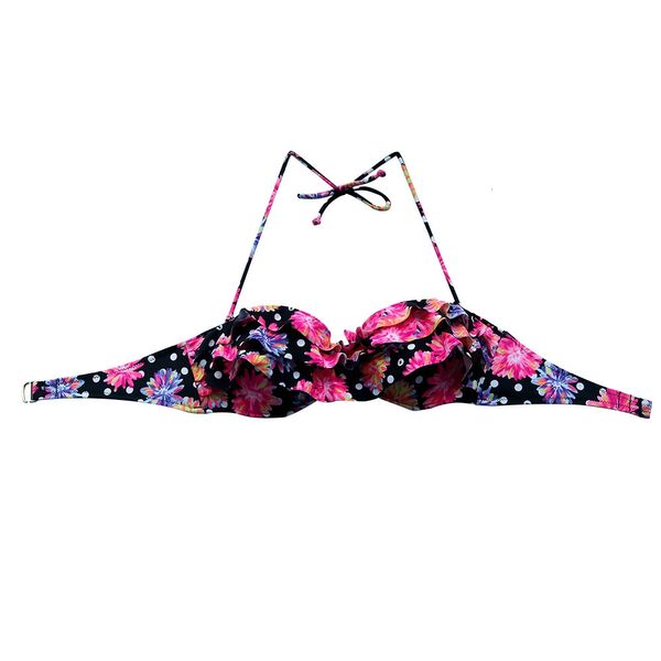 Bikini Top Womens Badeanzug Pink Black Blume Badeanzug sexy Mädchen Unterwäsche Badeanzug Brasilien Biquini Up 240509