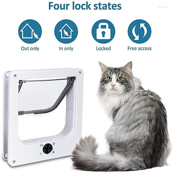 A abertura do interruptor de porta do gato da porta do gato pode controlar a direção do acesso livre ao cão para gatos anticats varanda em casa