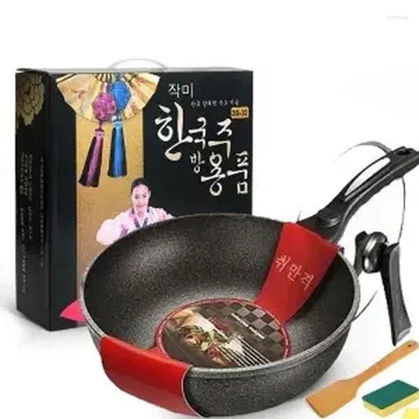 PANS MAIFAN STONE PAN não bastão sem fumaça oleosa Indução de panela de panela de panela universal 30cm32cm Pote de panela fundida cozinheira cozinheira cozinheira cozinheira cozinheira