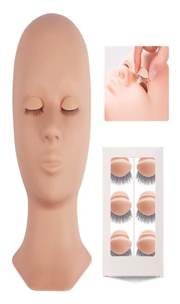 Lash Mannequin Cabeça Cabeça de Extensão do Treinamento do Treinamento de Extensão das Pálvicas Sublelides Modelo de Maquiagem de Silicone Ferramentas de Cabeça Cheelash 2206163497109