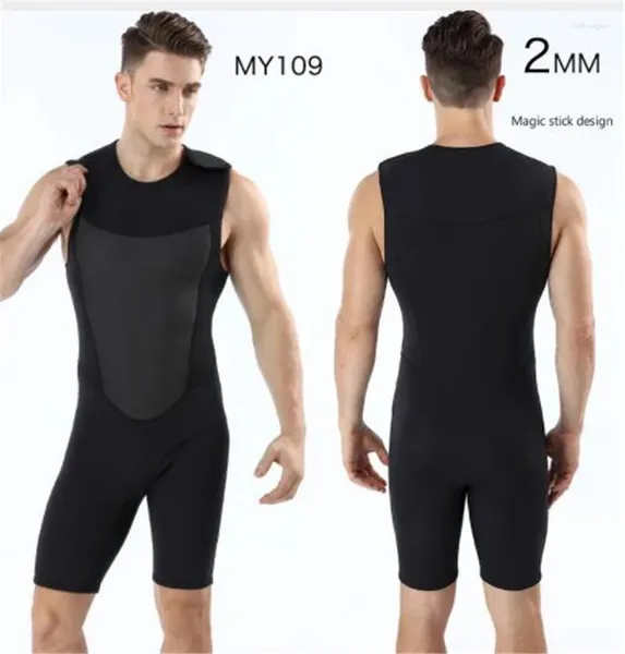 Kadın Mayo Myledi 2mm Neopren kolsuz tek parça dalış yeleği erkekler için yüzme şnorkel sörf sörf sırt fermuar ile sıcak wetsuits