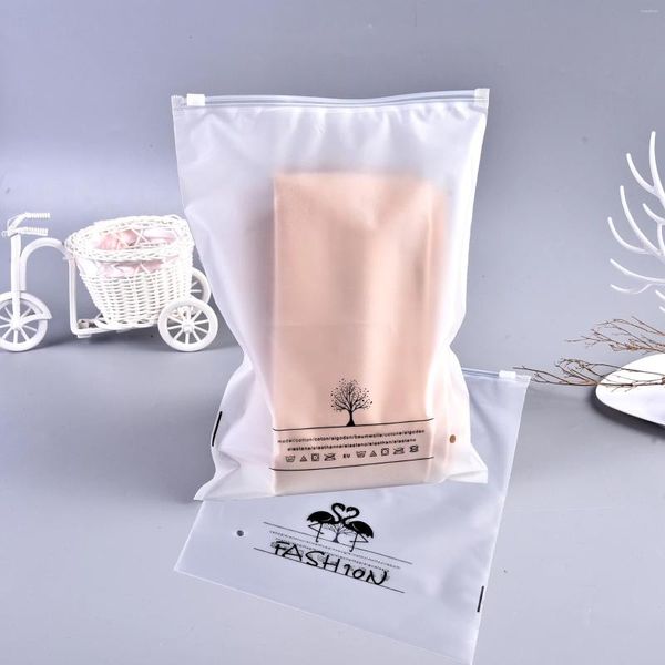 Bolsas de armazenamento Flamingo e ecologicamente correto Frosted Children's Children's Zipper Bag Packaging Underwear Toalha (5 PCs)