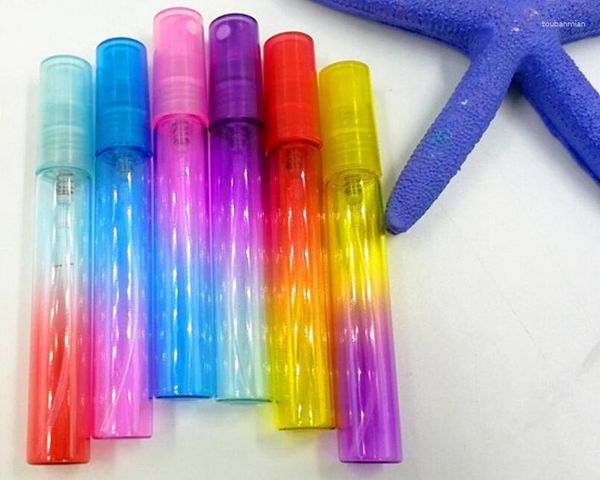 Speicherflaschen 500 -Pieces/Los 8ml Mini Tragbares farbenfrohe Glasfutterflasche leere kosmetische Behälter mit Zerstäuber