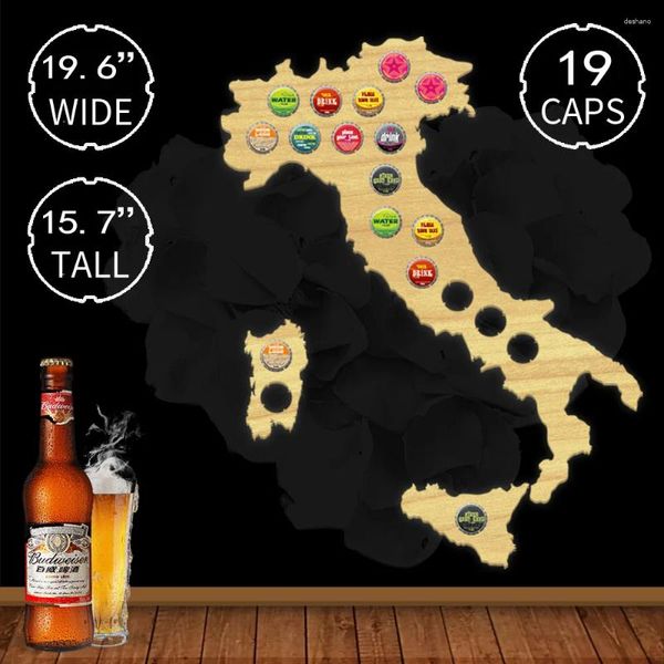 Decorazione per feste Italia Cap Cap Map Bottle Bottle Gift Wood Bar Pub Club Regali italiani per amanti del vino