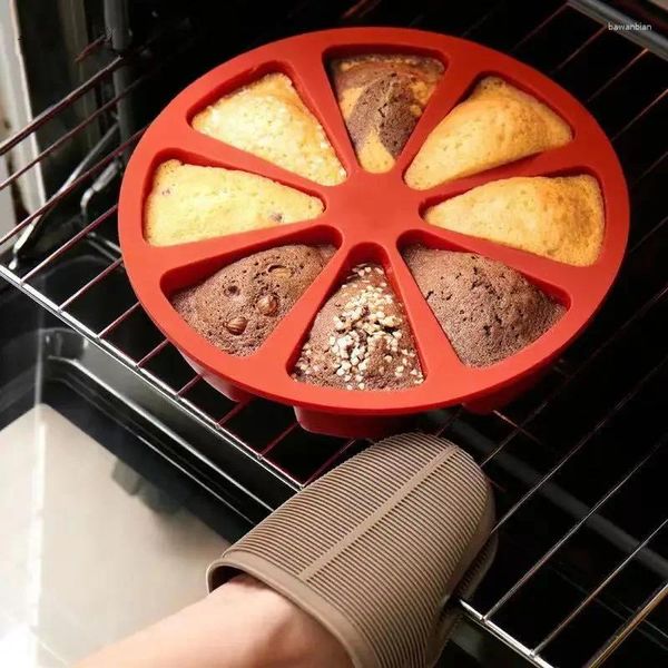 Backformen Diy Mousse Kuchenform 8 Hohlraum Silikonform Orange Form Pizza Pan Festival Party Werkzeuge Küche Brot Backware