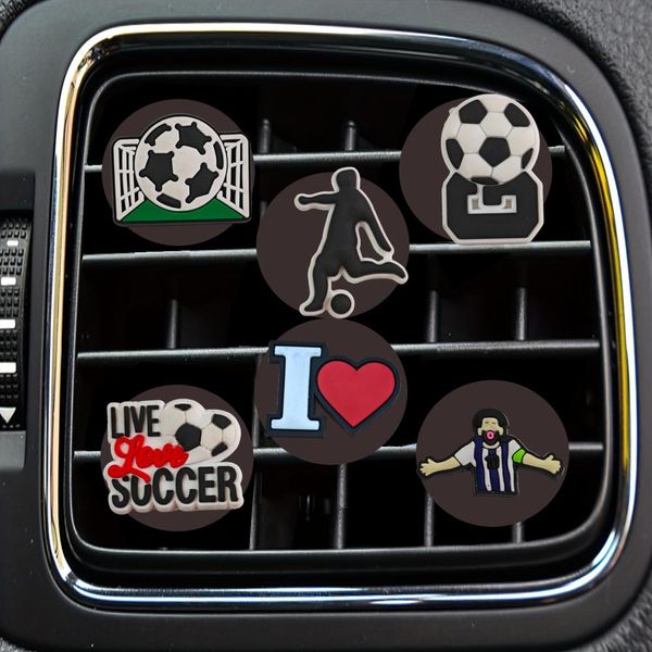 Outros acessórios de interiores Futebol Cartoon Car Vent de ventilação da cabeça quadrada