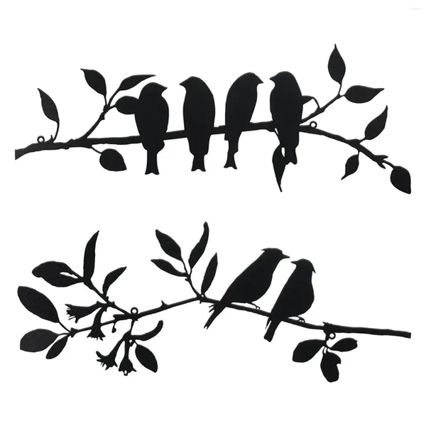 Figuras decorativas Aves de metal decoração de arte de parede Balcony Garden Supplies