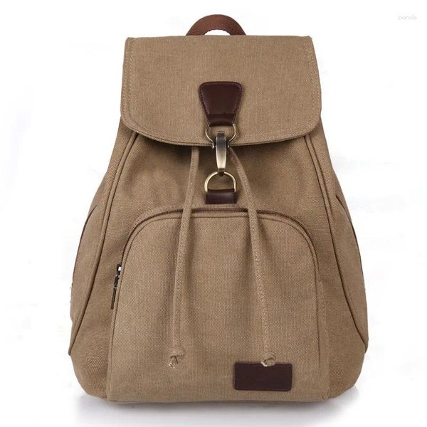Рюкзак мужской холст -шнурок с рубцом ноутбук путешествие на плечо багпак мочила ноутбук школьные сумки винтажные колледжи школьные сумки