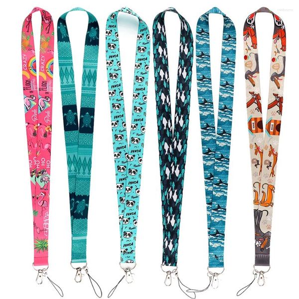 Keychains FI5 Tiere Netter Gurte Hals Long Lanyard für Kinder Keys Roman Style Phone USB Schlüsselbund DIY Hangseil hängen Ornamente