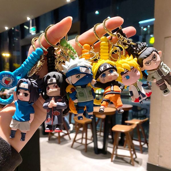 Schlüsselbund -Frauen Designer Keychain Accessoires Neue Naruto -Schlüsselkette für Frauen Cartoon Figur Exquisite Hand Action Doll Car Rucksack Key Rings Anhänger
