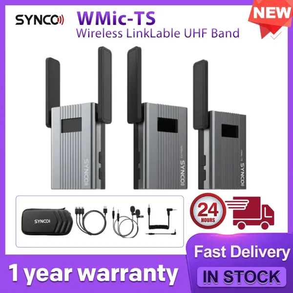 Mikrofone Synco WMIC-TS UHF Dual Channel Revers Mic Mrdel-Mobile-Sender-Systemmikrofon für Smartphone Camera Studio-Videoaufzeichnung