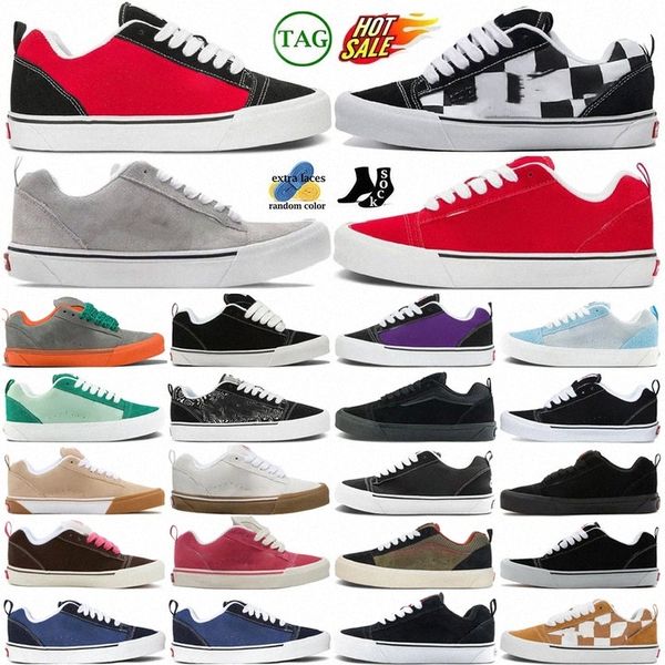 Treinadores tênis sapatos knu skool designers sapato skateboard massens feminino preto marinho de goma mege verificação marrom ao ar livre plataforma plana menokwd#