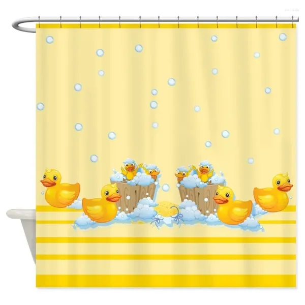 Tende per doccia in gomma anatra tende in tessuto decorativo giallo