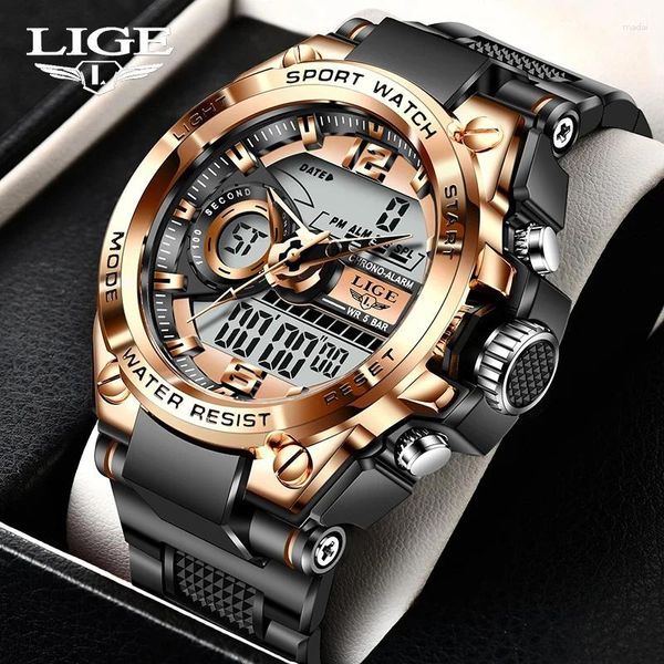 Orologi da polso da uomo immergere sport orologi digitali da uomo orologi dell'esercito militare di lusso di lusso cronografo cronometro silicone cinghia impermeabile 50atm 50atm