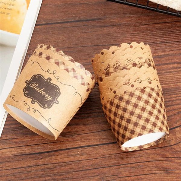 Einwegbecher Strohhalm mittlerer Muffin -Kuchen -Liner Paper Kraftpackungsbox Hochzeitsfeier Dekoration Schimmel backen