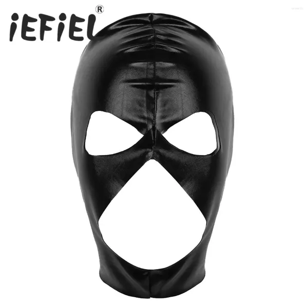 Supplies de festa Moda Lingerie Máscara Capô da máscara Bondage para trajes de trajes de roupas de noite preta full face homem adulto