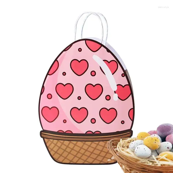 Bolsas de ovos de Páscoa embrulhadas para presentes bolsa de papel em forma de ovo para crianças favorece a festa da primavera Candy Chocolate