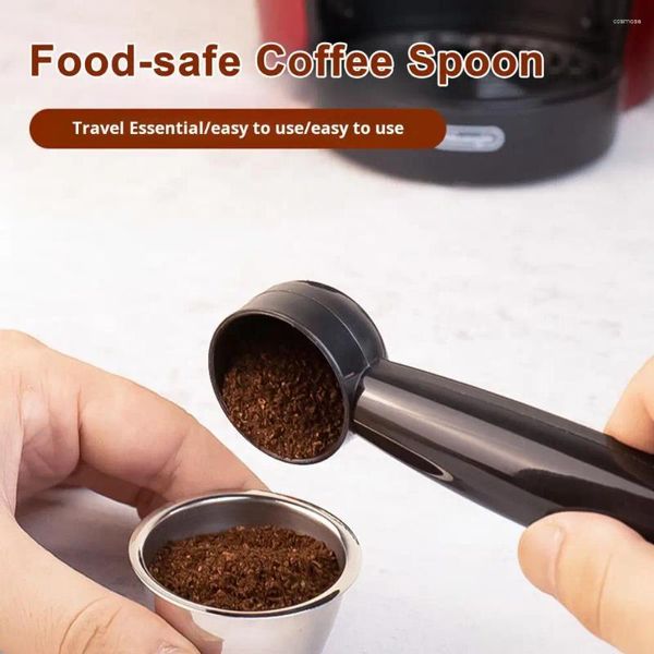 Kaffeeschaufel Doppelkopfpulver Löffel Multifunktionsschaufel Tamping mit langem Griff für Espressomebohnen Dual-Puristas-Baristas