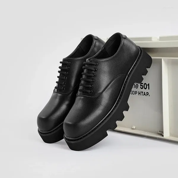 Sapatos casuais negócios de couro formal masculino verão respirável baixa cor de cor sólida moda 2024 o