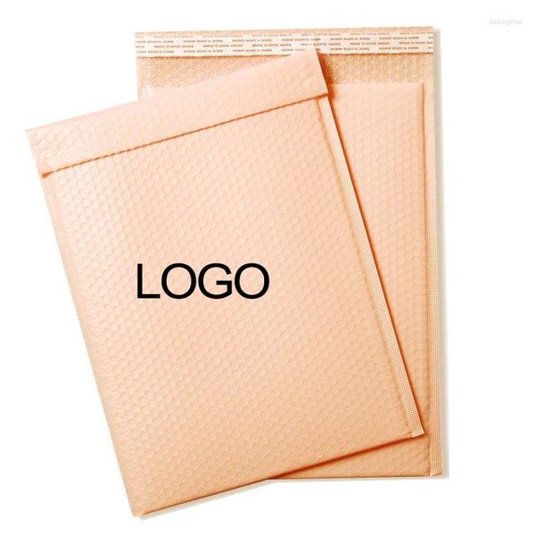 Sacos de armazenamento 10pcs logotipo personalizado bolha mala direta poli mailer self Seal envelopes acolchoados embalagem de presente para roupas cosméticos