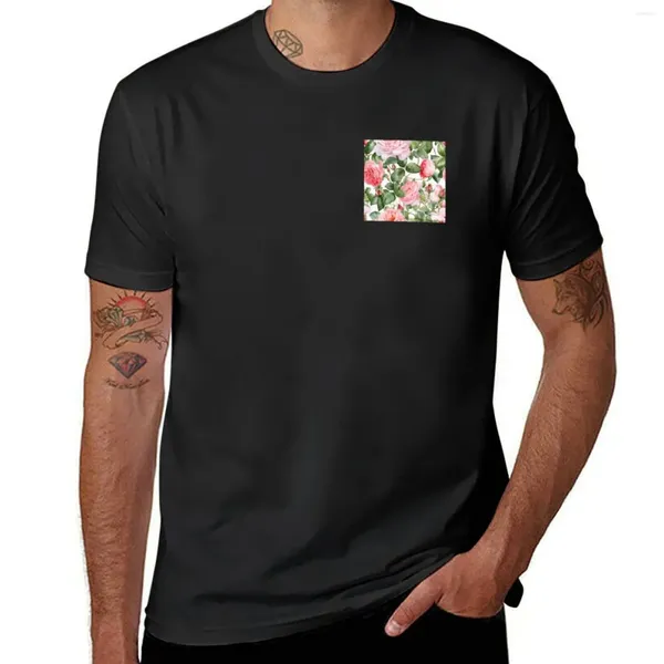 Polos da uomo Damask Roses Motivi floreali 05 T-shirt pesi massimi abiti estetici magliette per uomo cotone