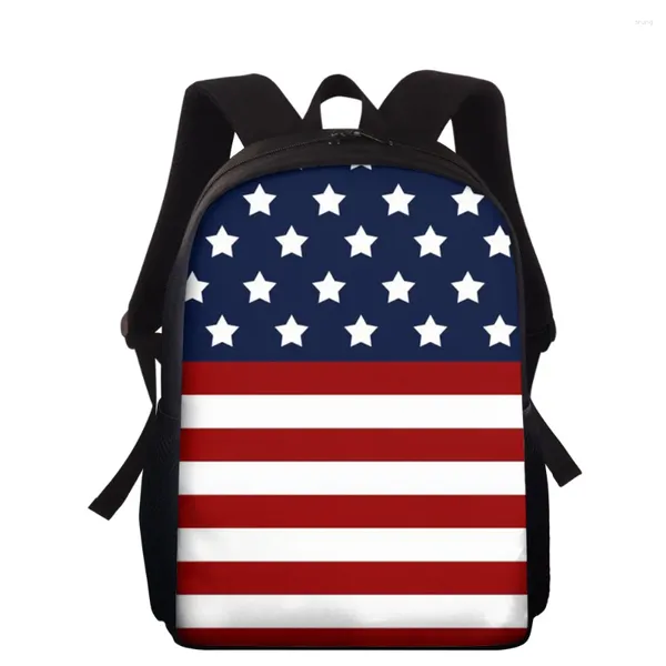 Backpack US UK Flag Band de 15 polegadas Bolsa de computador Mulher Feminino Viagem Independência Dia