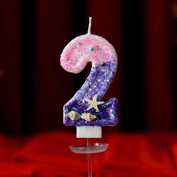 5 pezzi candele per bambini candele di compleanno sirena tema torta di compleanno candele con shell viola per decorazioni per feste di compleanno