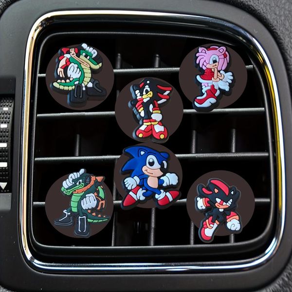 Decorazioni d'interni Sonic Cartoon Car Outlet Clip per sfiato per clip Accessori decorativi per la consegna di caduta in casa Otaml