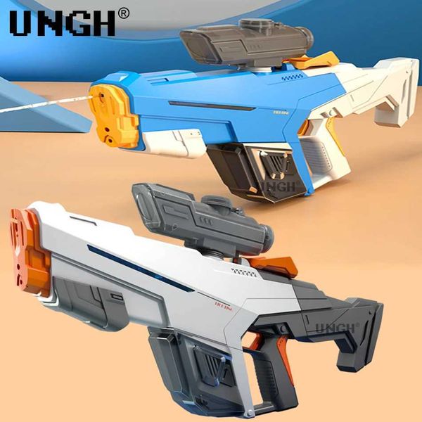 Gun Toys Sand играет на воде Fun Ungh Summer Water Gun Автоматическое индукционное поглощение Электрическое высокотехнологичное взрывоопасное оружие пляжный бассейн.