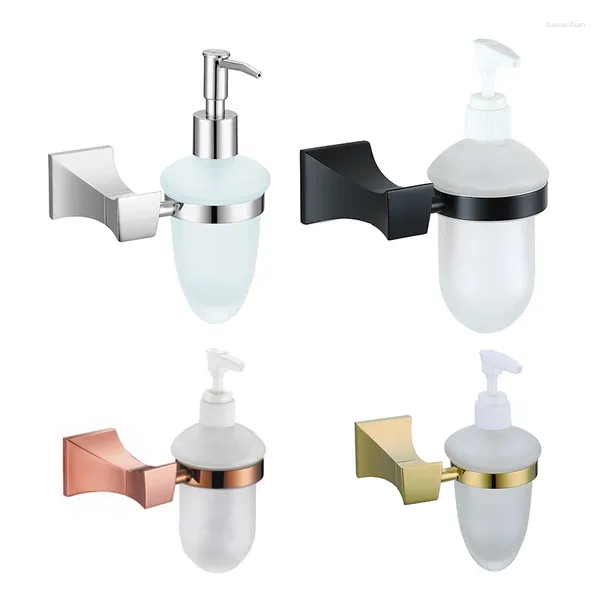 Distributori di distributori di sapone liquido Porta a parete cromata a parete con bottiglia per contenitore in vetro Accessori per bagno in oro mablack