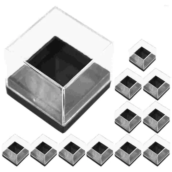 Embrulho de presente 15pcs cubo amostras minerais transparentes mostra caixas de armazenamento de amostra quadrada clara